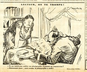 Oppriktig, satirisk i N & B av Jules Abel Faivre