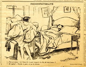 Oppriktig, satirisk i svart-hvitt av Jules Abel Faivre