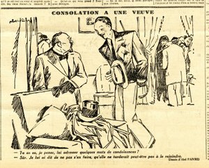 Oppriktig, satirisk i svart-hvitt av Jules Abel Faivre