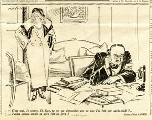 Oppriktig, satirisk i svart-hvitt av Jules Abel Faivre