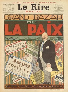 Den store fredsbasaren. cover av Le Rire, 2. november 1918 av Jules Abel Faivre