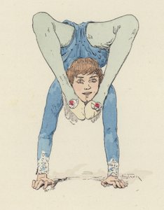Kvinnelig gymnast (farge litho) av Jules Arsene (after) Garnier
