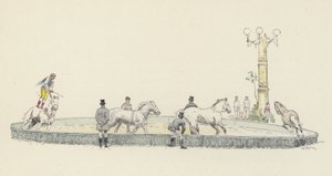 Hestehandling (farge litho) av Jules Arsene (after) Garnier