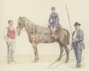 Hestetrenere (farge litho) av Jules Arsene (after) Garnier
