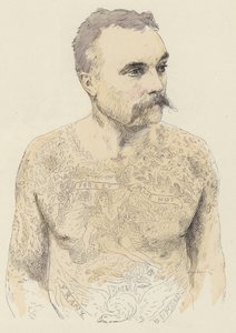 Tatoveringer (farge litho) av Jules Arsene (after) Garnier