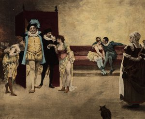 Gargantua med prostituerte. Gargantua. Illustrasjon av Jules Garnier. I «Rabelais og Jules Garniers verk»