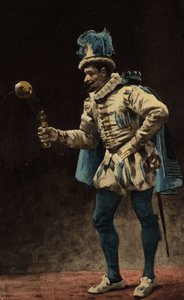 Mann som spiller ballbukett (i bilboquet). Gargantua. Illustrasjon av Jules Garnier. I «Rabelais og Jules Garniers verk»