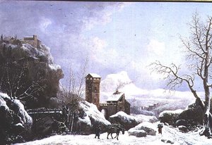 Vinterlandskap av Jules Cesar Denis van Loo