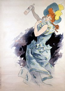 Reklameplakat for Dubonnet, kvinne med flaske, av Jules Cheret av Jules Cheret