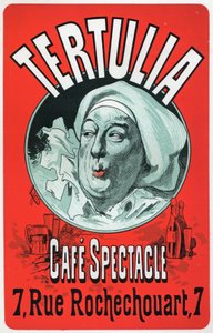Kunst. Underholdning. Tertulia, show på Cafe Spectacle, Paris. Plakat av Jules Cheret, ca. 1870 (plakat) av Jules Cheret