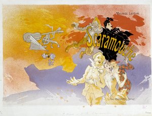 Bokomslag til Scaramouche av Maurice Lefevre. Illustrasjon av Jules Cheret (1836-1932) 1891 Paris, B.N. av Jules Cheret
