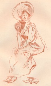 Tegning i Sanguine, c1900 1903-1904 av Jules Cheret