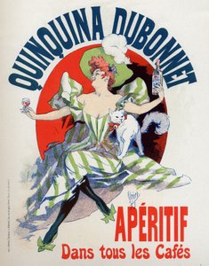 Mat og Drikke. Quinquina Dubonnet aperitiff. Plakat av Jules Cheret, Frankrike av Jules Cheret