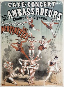 Martinettene på Cafe-Concert des Ambassadeurs - Plakat av Jules Cheret, sent på 1800-tallet av Jules Cheret