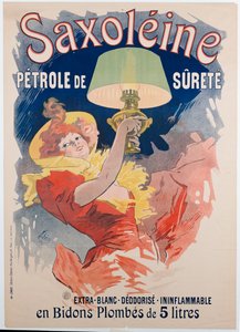 Plakatreklame "Saxoleine", sikkerhetslampeolje, 1901
