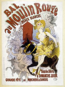 Plakat for Moulin Rouge-ballen, av Jules Chéret, sent på 1800-tallet av Jules Cheret