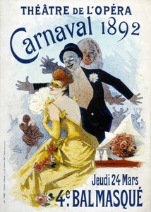 Plakat av Cherret for karnevalet i 1892 på operaen. av Jules Cheret