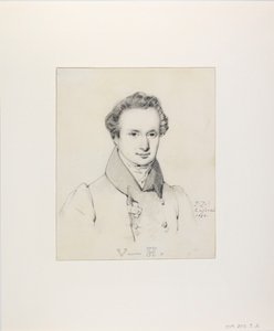 Portrett av Victor Hugo 1802-1885, 1830. av Jules Claude Ziegler