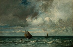 Bjeffer på flukt før stormen, 187075. av Jules Dupré