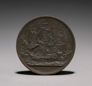 Medalje: John Paul Jones revers. av Jules Dupré