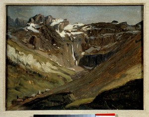 Sirkuset til Gavarnie i Pyreneene Maleri av Jules Dupre
