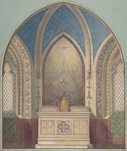 Design for alter, Saint Clotilde, andre halvdel av 1800-tallet. Skapere: Jules-Edmond-Charles Lachaise, Eugène-Pierre Gourdet. av Jules Edmond Charles Lachaise and Eugène Pierre Gourdet