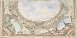 Design for Trompe L'Oeil-tak for spisestue, Hotel de Trévise, 1850-1910. Skapere: Jules-Edmond-Charles Lachaise, Eugène-Pierre Gourdet.