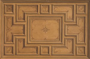 Design for et dekorert tak, 1840-97. Skapere: Jules-Edmond-Charles Lachaise, Eugène-Pierre Gourdet.