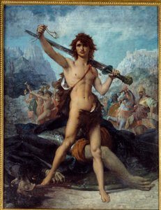 David triumferende. Maleri av Jules Elie Delaunay (1828 - 1891)