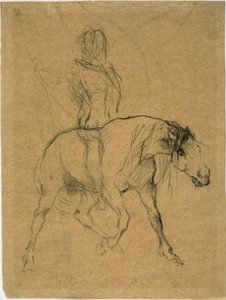 Studie av en hest og rytter av Jules Elie Delaunay