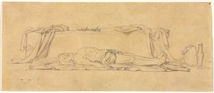 Skisse av den døde Kristus som ligger ved graven, 1800-tallet. av Jules Eugene Lenepveu