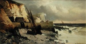 Fiske av en molo av Jules G Bahieu