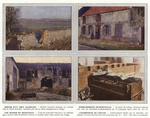 Brudd på et tysk skjell, bombardement av Montceaux, Et hus av Montceaux, kirkens harmonium