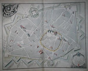 Plan over de gamle og nye bymurene i Dijon av Jules Hardouin Mansart