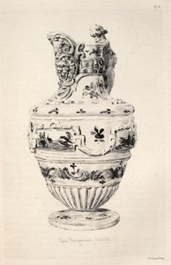 Historien om den keramiske kunsten: En beskrivende og filosofisk studie av keramikken til alle aldre og alle nasjoner: Spania: Talavera de la Reyna- Faience- Ewer (Plate X)