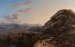 View of Sassenage 1857 (Olje på lerret) av Jules Jean Baptiste Guedy