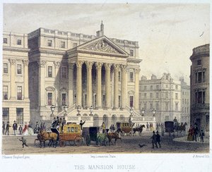 Mansion House eksteriør, London, 1854