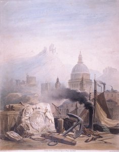 Montasje av bilder med St Pauls, c1855