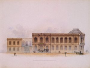 Stroganov-palasset i St. Petersburg. Fasade, 1863 av Jules Mayblum
