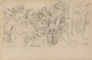 Kafe? Scene av Jules Pascin