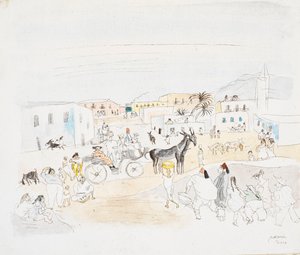 Landskap med vogn og figurer, Tunis av Jules Pascin