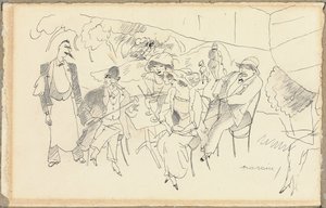 Scene av figurer av Jules Pascin
