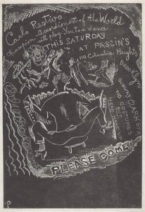 Uten tittel (invitasjon til fest hos Jules Pascin) av Jules Pascin