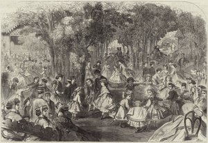 Barneball på pre-katalansk (gravering) av Jules Pelcoq