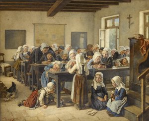En bretonsk jenteskole, 1882.