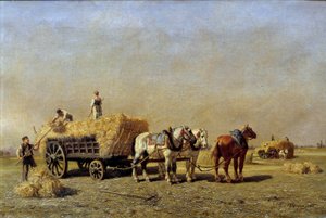The Reapers Detail of a Painting av Jules Veyrassat (1828-1893) Reims Museum of Fine Arts fra 1800-tallet