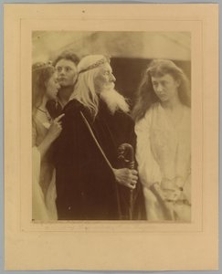 Kong Lear tildeler sitt kongerike til sine tre døtre av Julia Margaret Cameron