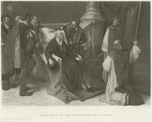 Charles V ved klosteret St Just dyptrykk av Juliaan de Vriendt