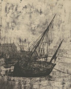 Båter ved Peel - Isle of Man, 1889. av Julian Alden Weir