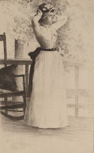 Portrett av frøken Hoe, 1889. av Julian Alden Weir